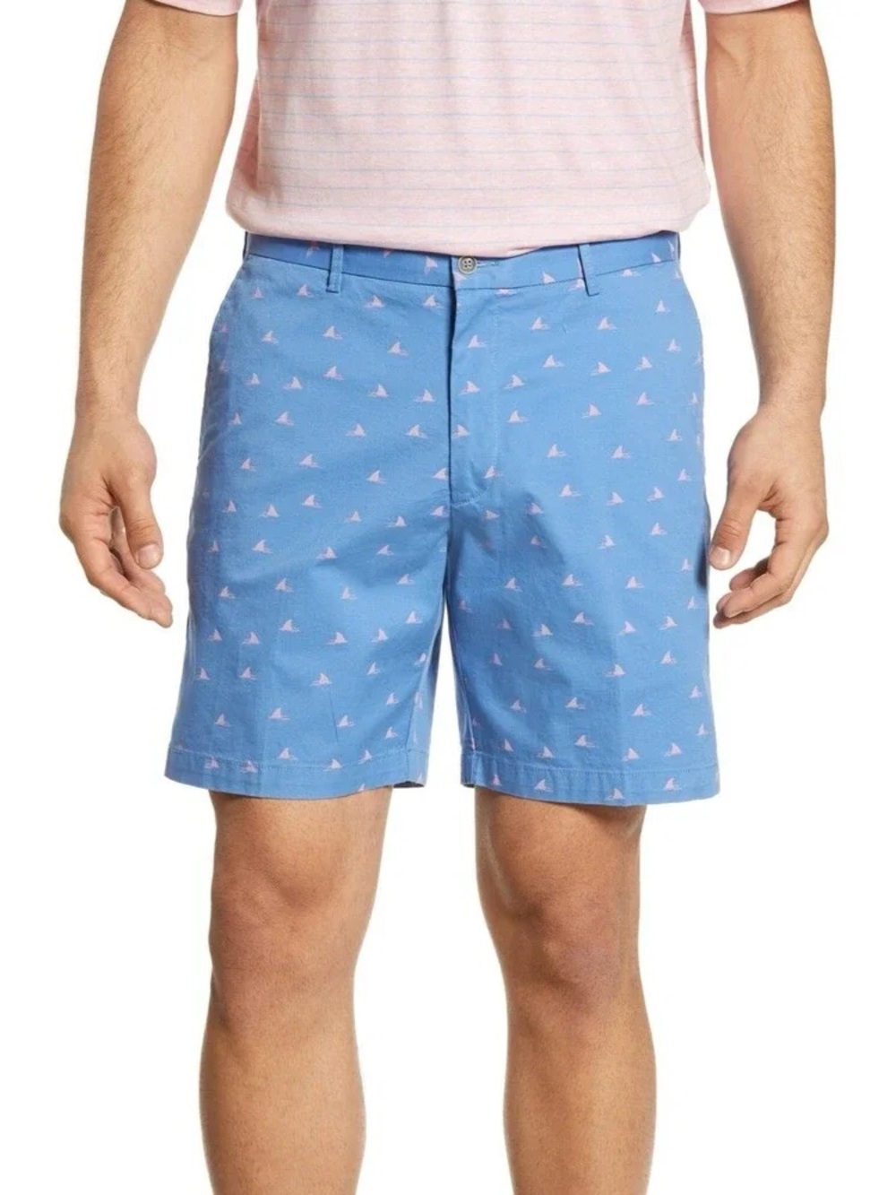 Peter Millar Light Blue Printed Cotton Shorts
